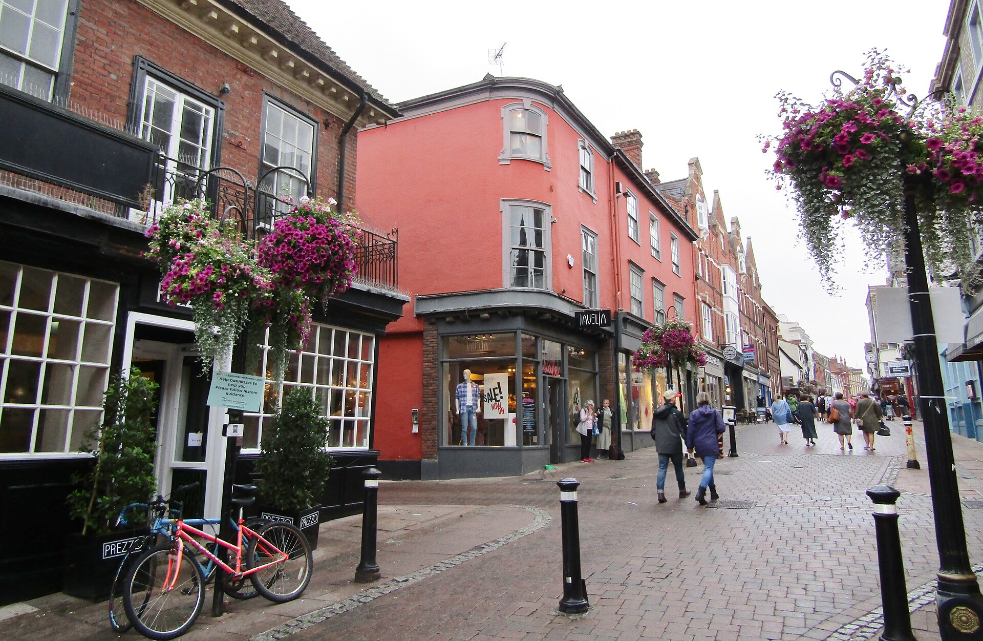 Independent shops on Abbeygate Street, Bury St Edmunds, Suffolk